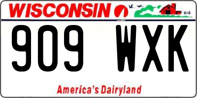 WI license plate 909WXK