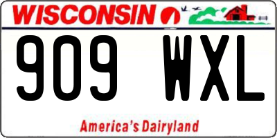 WI license plate 909WXL