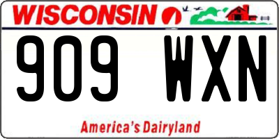 WI license plate 909WXN