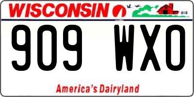 WI license plate 909WXO