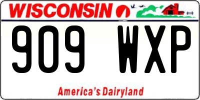 WI license plate 909WXP