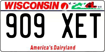 WI license plate 909XET