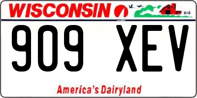 WI license plate 909XEV