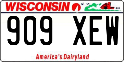 WI license plate 909XEW