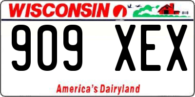 WI license plate 909XEX