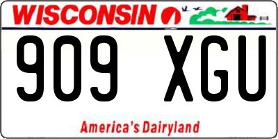 WI license plate 909XGU