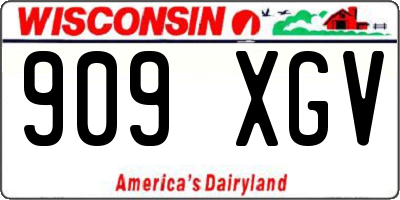 WI license plate 909XGV