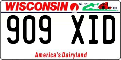 WI license plate 909XID