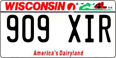 WI license plate 909XIR