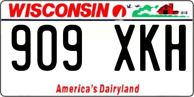 WI license plate 909XKH