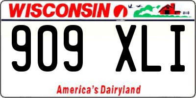 WI license plate 909XLI