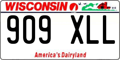 WI license plate 909XLL