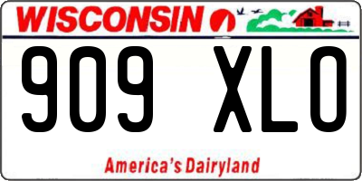WI license plate 909XLO