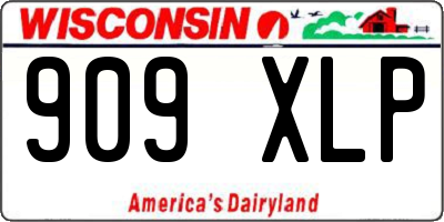WI license plate 909XLP