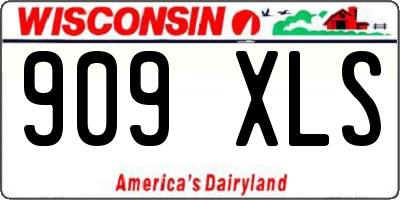 WI license plate 909XLS