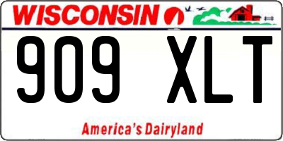 WI license plate 909XLT