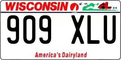 WI license plate 909XLU