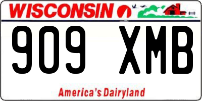WI license plate 909XMB