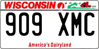 WI license plate 909XMC