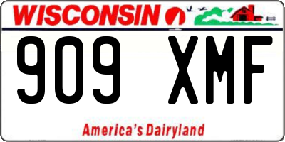 WI license plate 909XMF