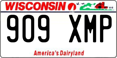 WI license plate 909XMP