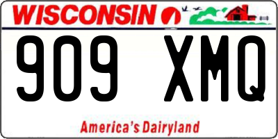 WI license plate 909XMQ