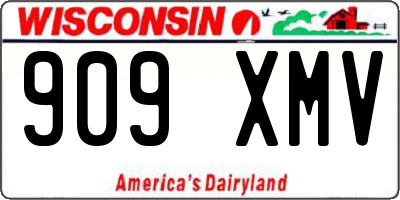 WI license plate 909XMV