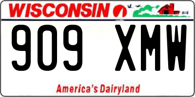 WI license plate 909XMW