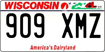 WI license plate 909XMZ