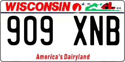 WI license plate 909XNB