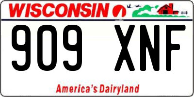 WI license plate 909XNF