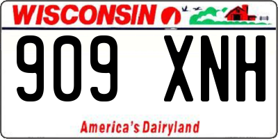 WI license plate 909XNH