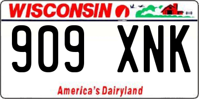 WI license plate 909XNK