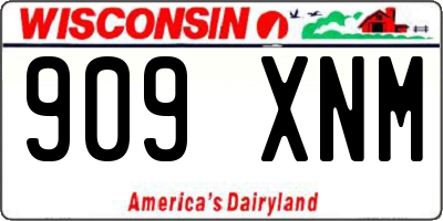 WI license plate 909XNM