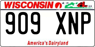 WI license plate 909XNP