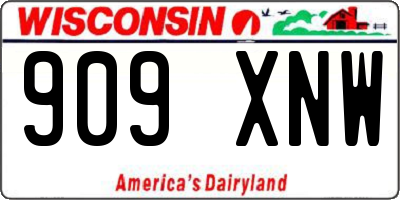 WI license plate 909XNW