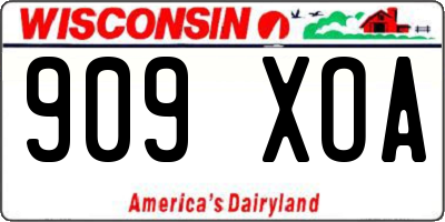 WI license plate 909XOA