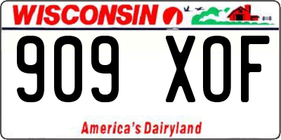 WI license plate 909XOF