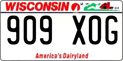 WI license plate 909XOG