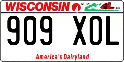 WI license plate 909XOL