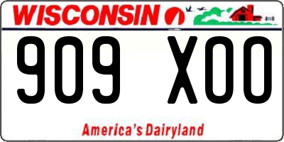 WI license plate 909XOO