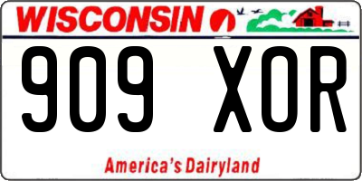 WI license plate 909XOR
