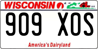 WI license plate 909XOS