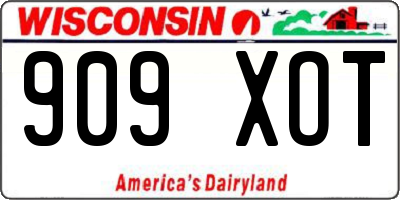 WI license plate 909XOT