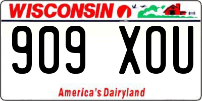 WI license plate 909XOU