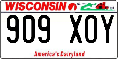 WI license plate 909XOY