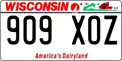 WI license plate 909XOZ