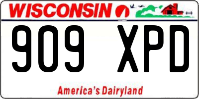 WI license plate 909XPD