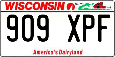 WI license plate 909XPF