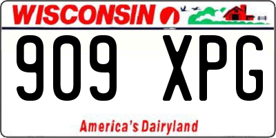 WI license plate 909XPG